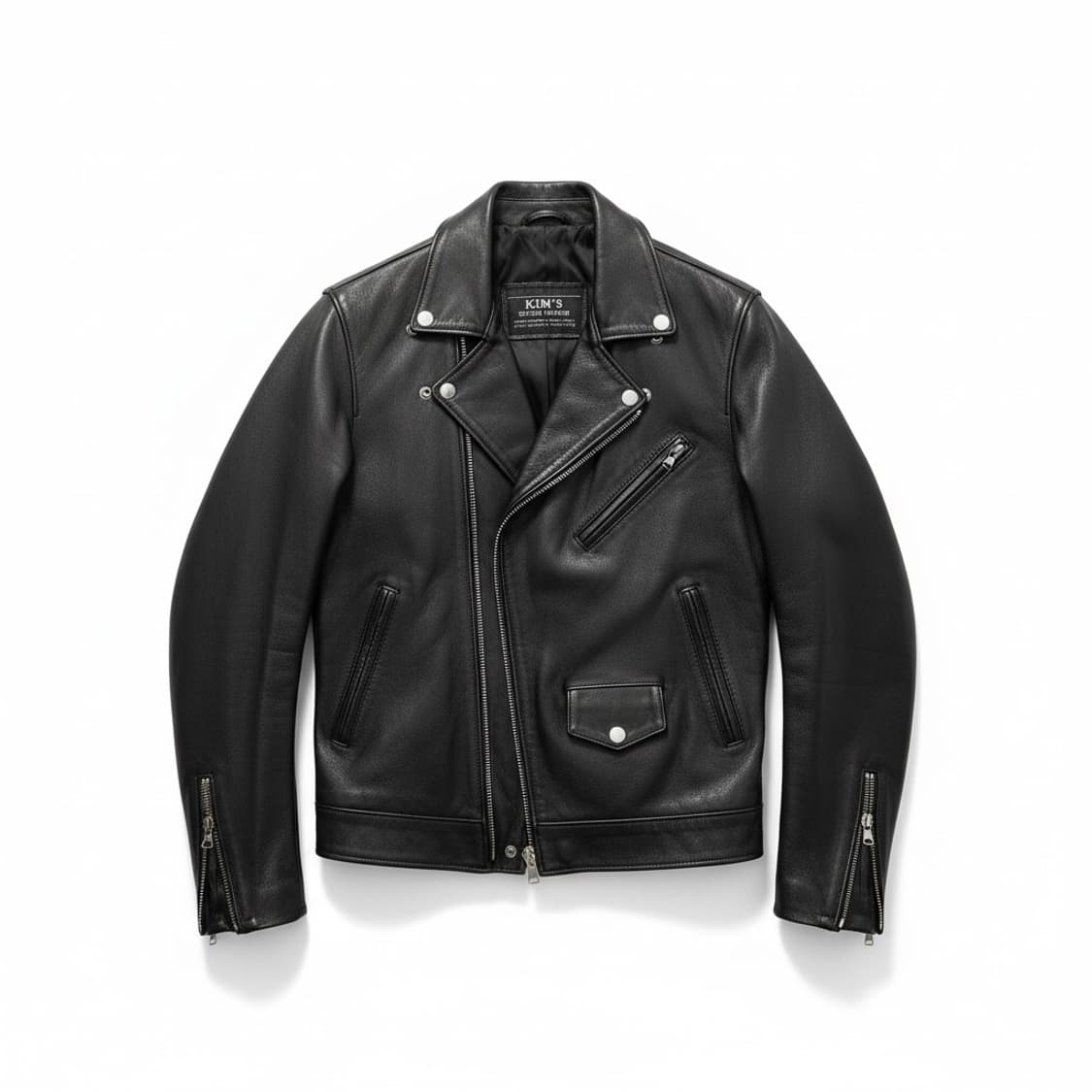KIM'S 빈티지 블랙 레더 라이더 자켓 상품이미지1
