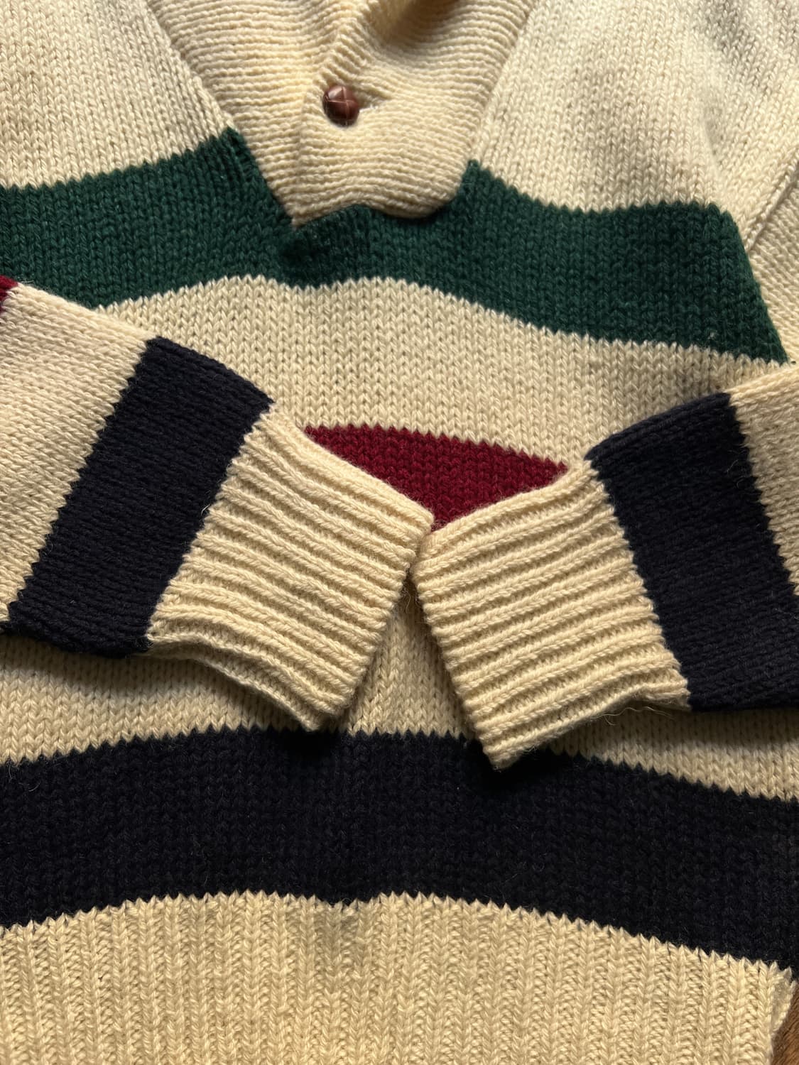 [M]90's Made in USA 허드슨 베이 스트라이프 니트 상품이미지5