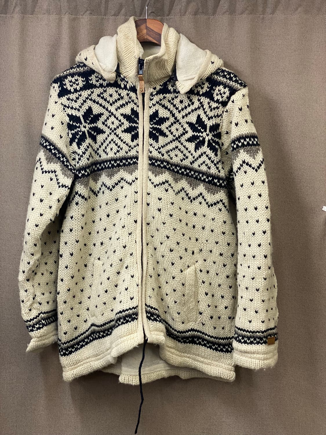 빈티지 헤비 니트 후드 집업  상품이미지1