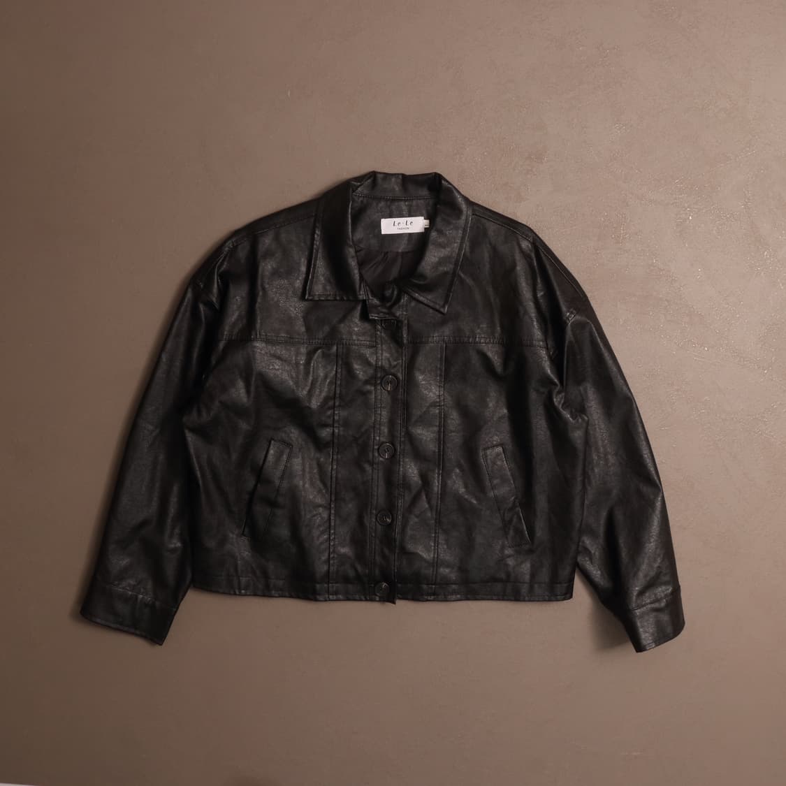 빈티지 페이크레더 트러커 자켓 우먼 A1675 상품이미지1