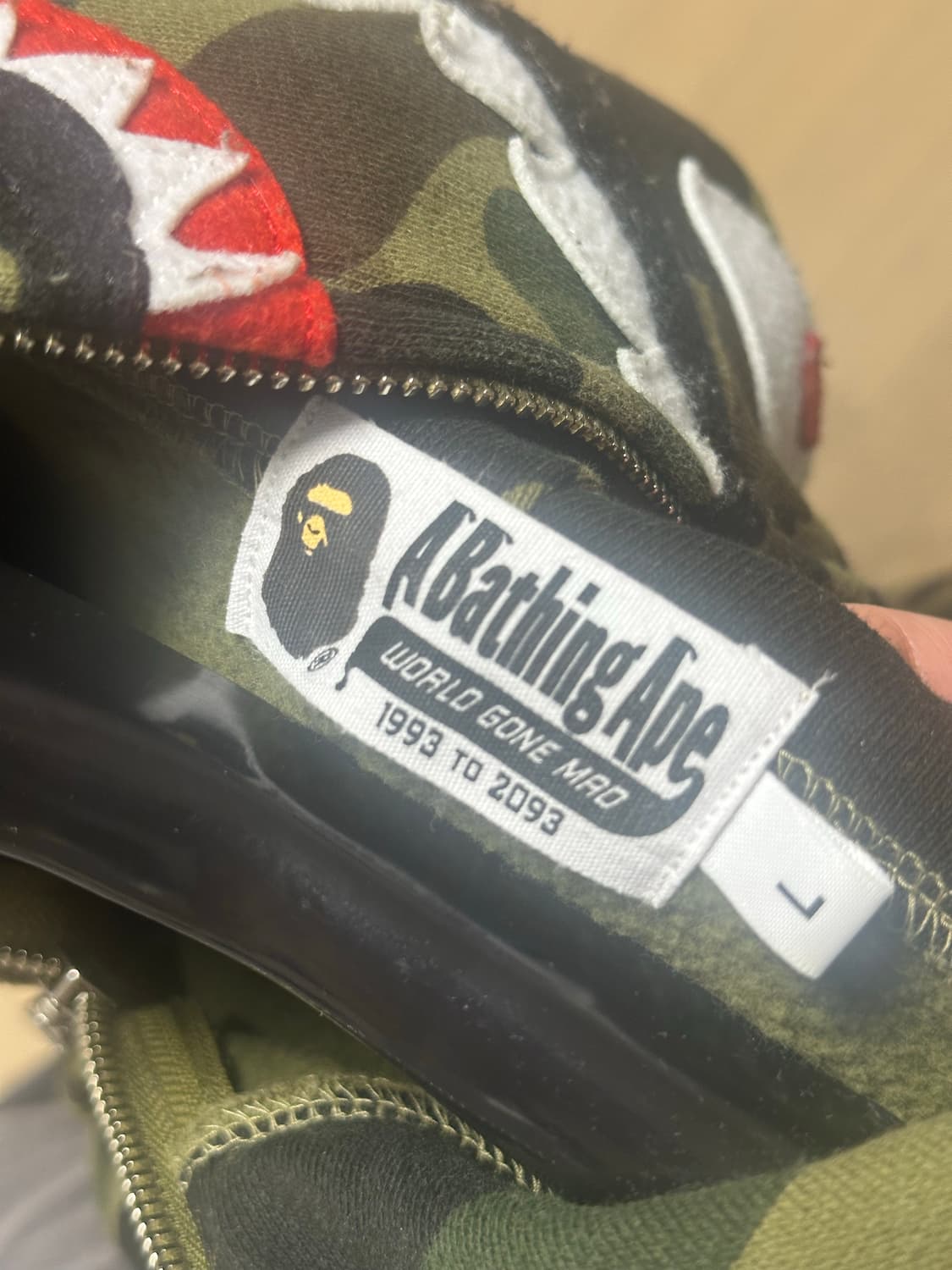 판매)베이프 PONR 퍼스트 카모 세컨드 샤크 풀 집 후드 그린 녹계 상품이미지4