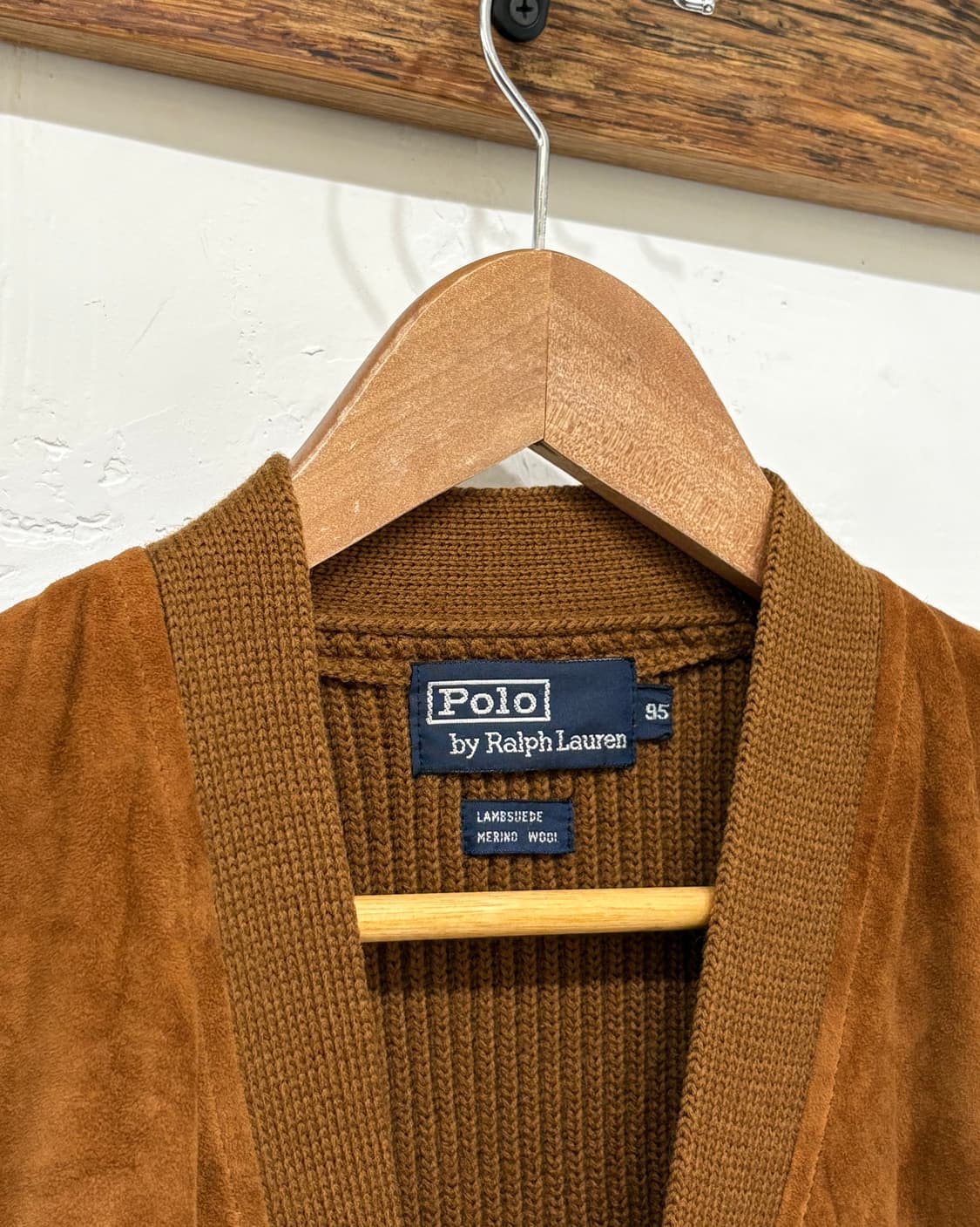 Polo 폴로 랄프로렌 91's 레더 헤비 울 가디건 상품이미지3