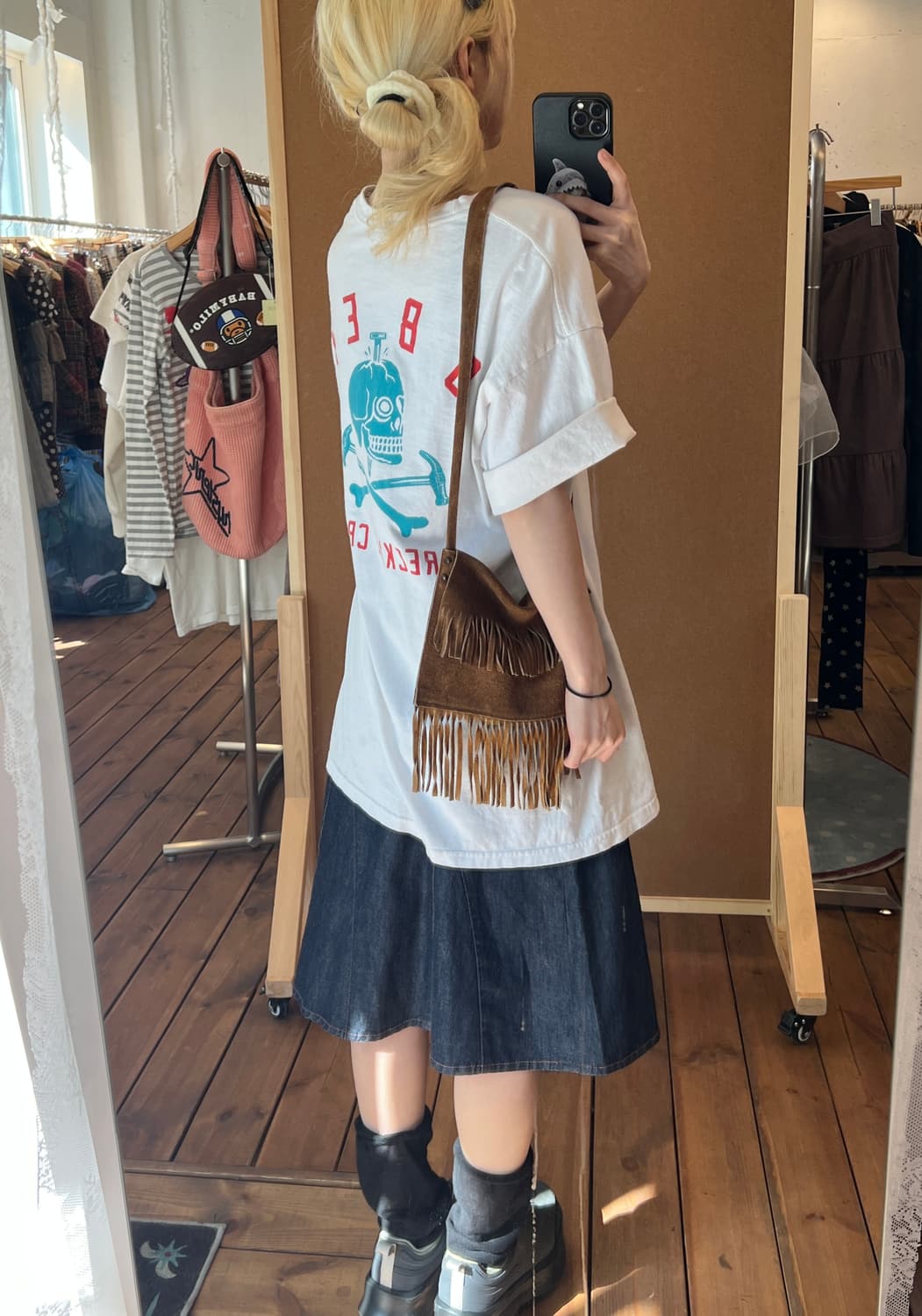 오베이 화이트 스켈레톤 반팔 상품이미지2