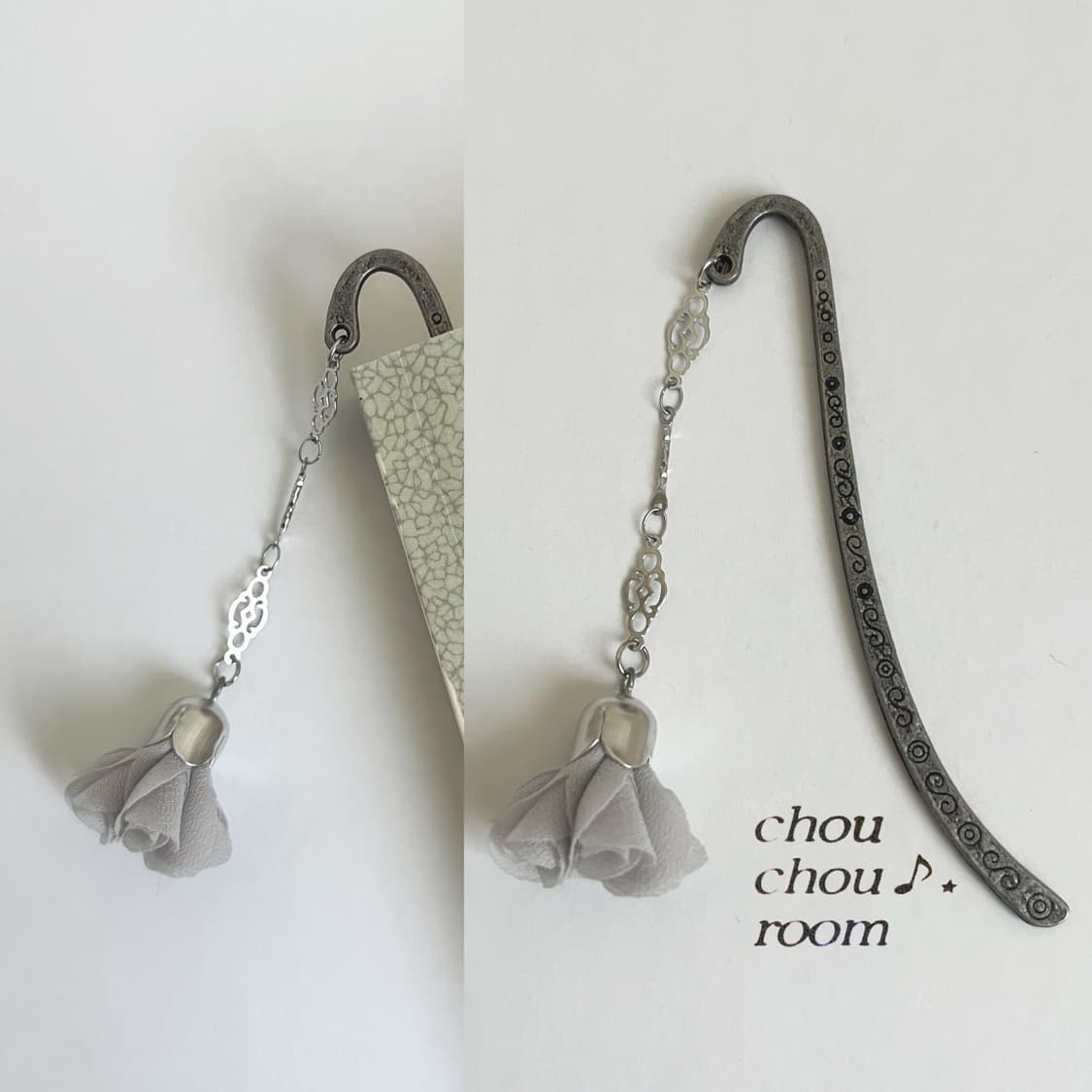 메탈 펜던트 책갈피 ⊰sliver flower⊱ bookmark 상품이미지4
