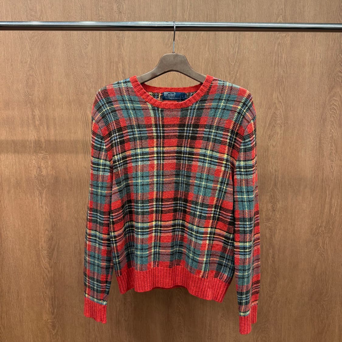 폴로 랄프 로렌 타탄체크 니트 스웨터 패치 포인트 레귤러핏 멀티 상품이미지2