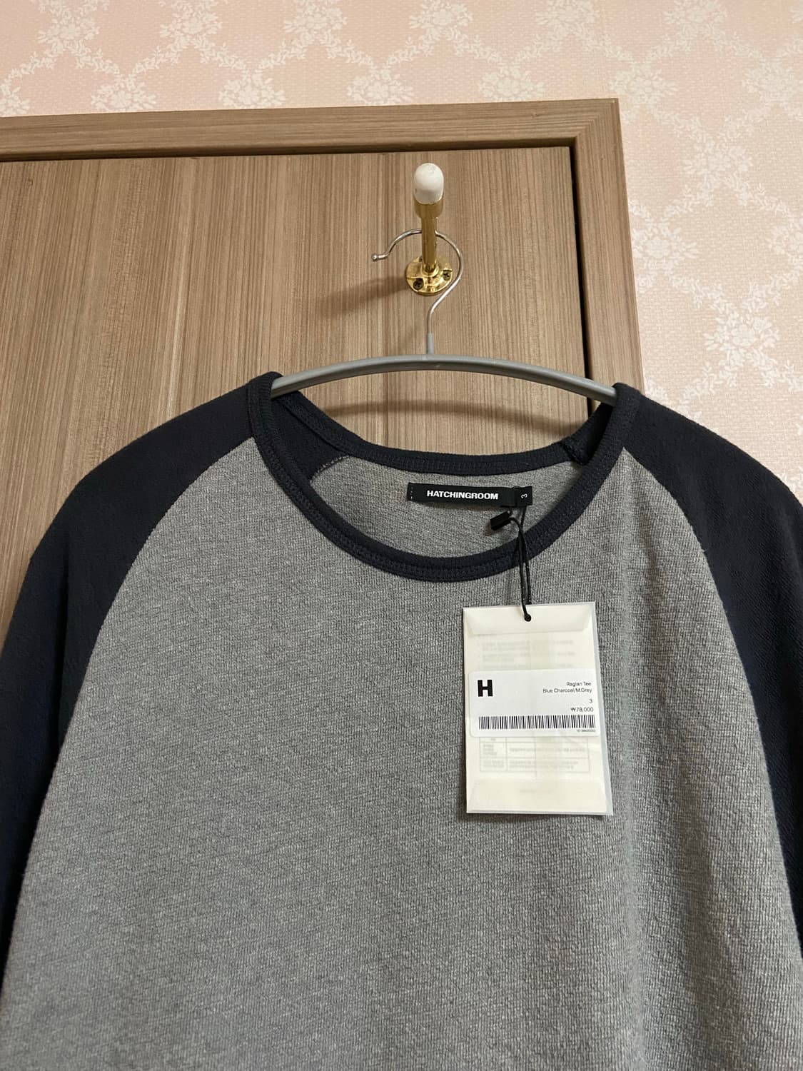 해칭룸 나그랑(raglan) 티 차콜 그레이 m(3) 상품이미지2