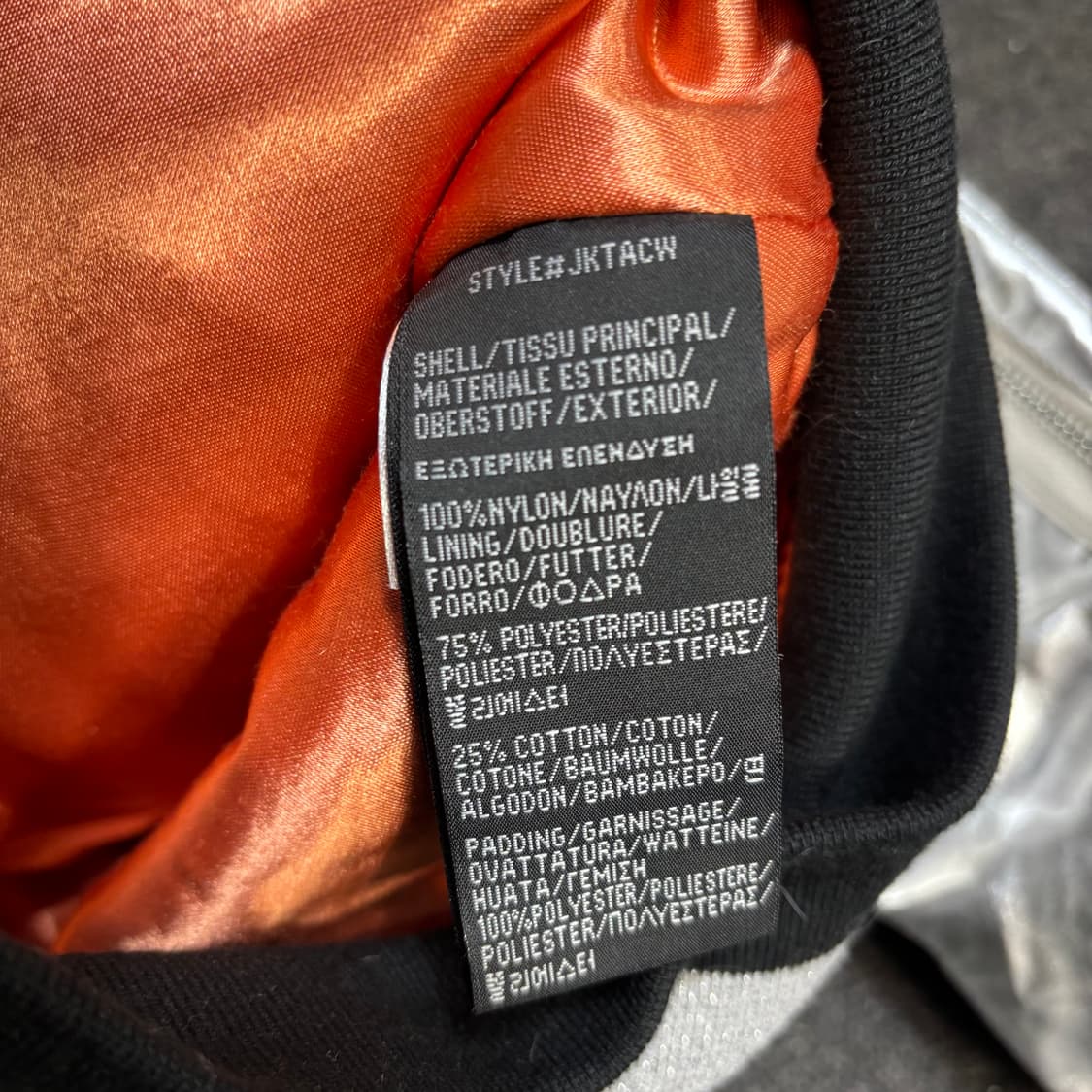 90s 쇼트 데드스탁 유광 실버 ma-1 마원 점퍼 플라이트 자켓 상품이미지3