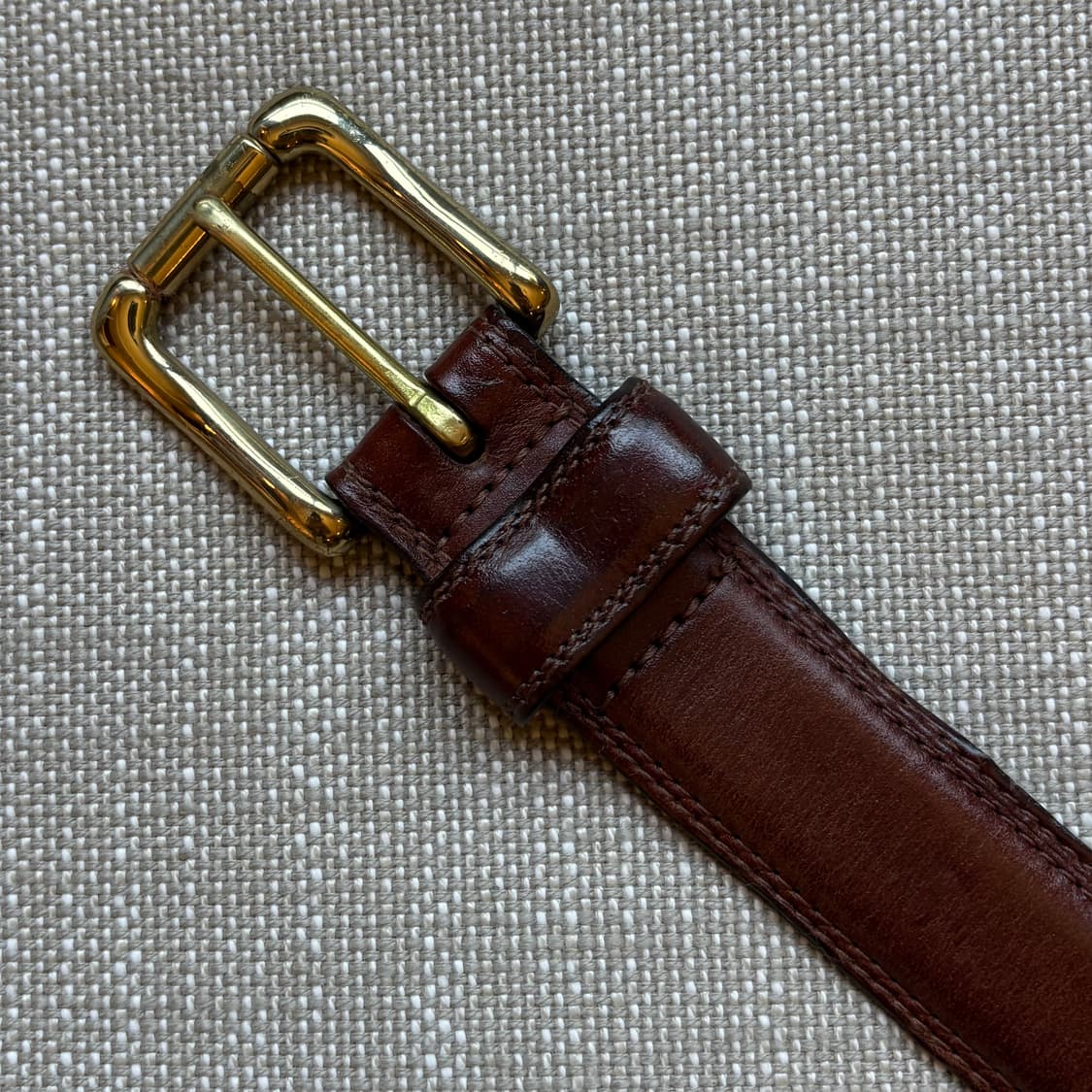 [27] 90s USA GAP 브라운 레더 솔리드 브라스 벨트 상품이미지5