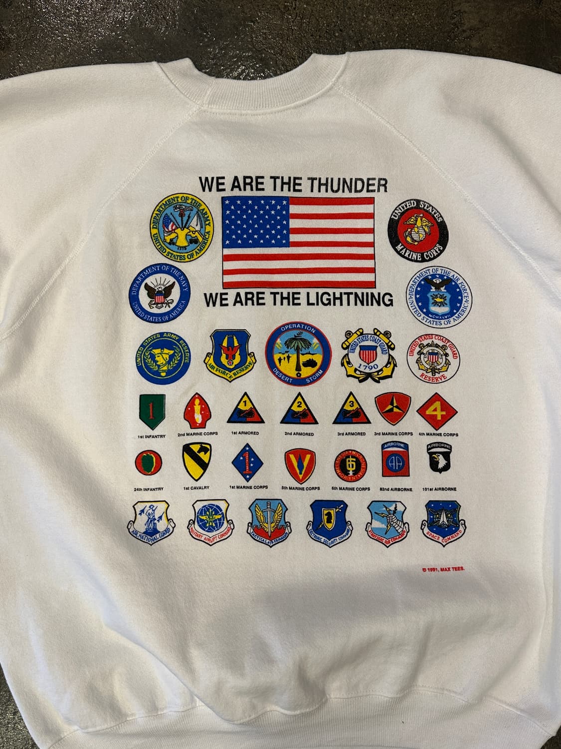 90s Hanes 50/50 USA 걸프전 프린팅 스웻셔츠 맨투맨 XL 상품이미지5