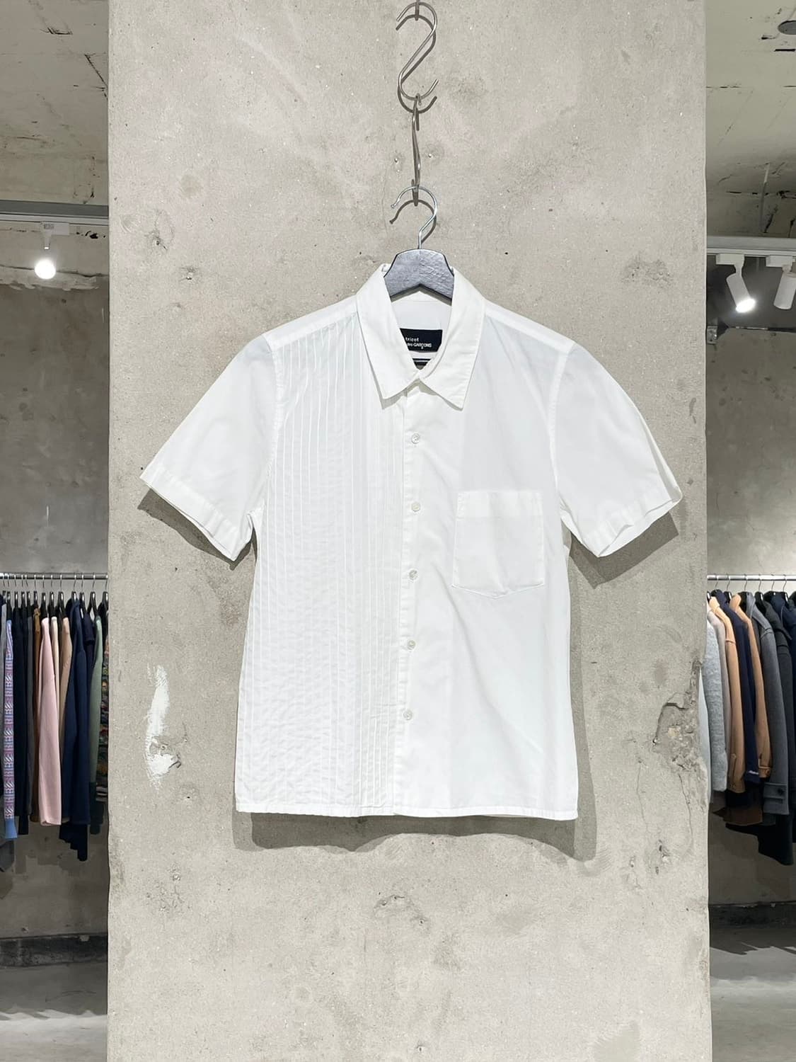 꼼데가르송 트리콧 화이트 ad1989 스플릿 스트라이프 하프 셔츠 상품이미지1