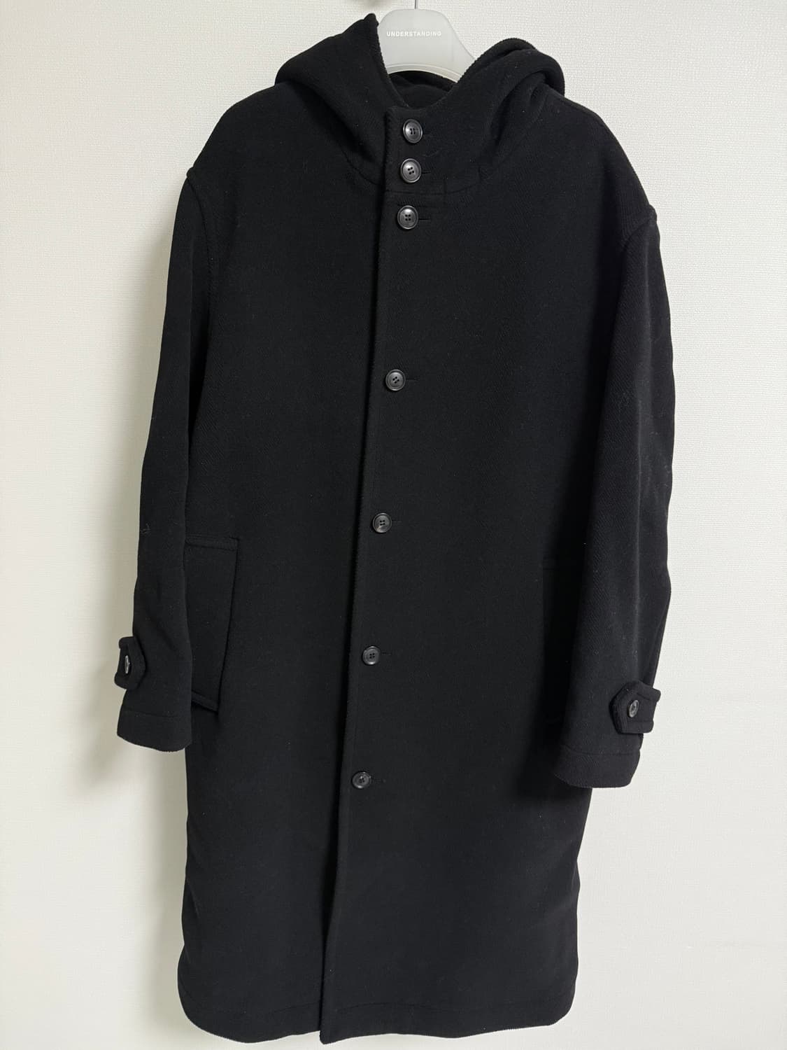 셔터 파일 울 후드 코트 상품이미지5
