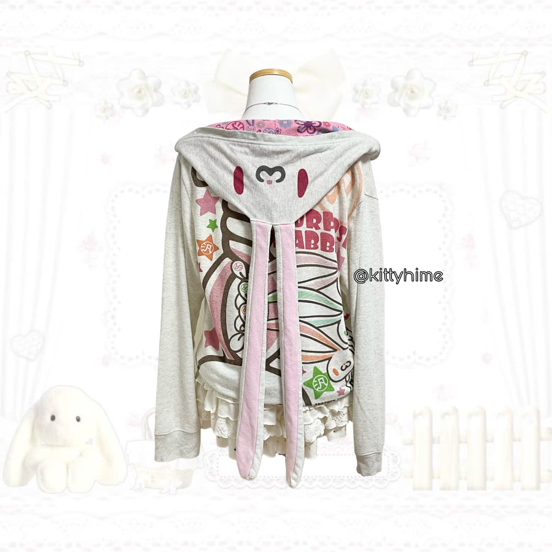 범용토끼 초희귀 레어 후드집업 갸루러블리 우사기후드집업 범용토끼후드집업 상품이미지2