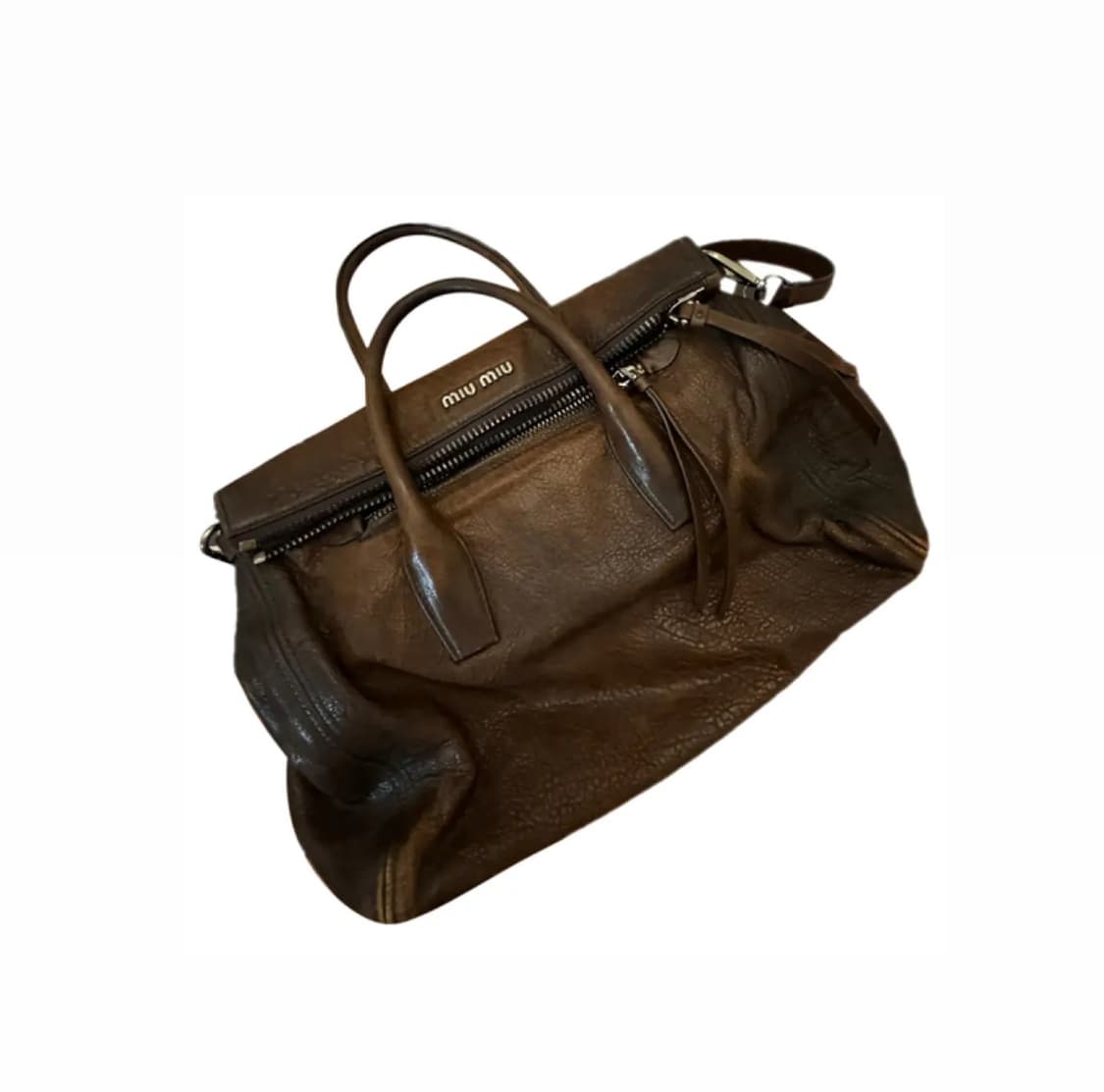미우미우Miu Miu 브라운 비텔로 리본 사첼백 상품이미지1