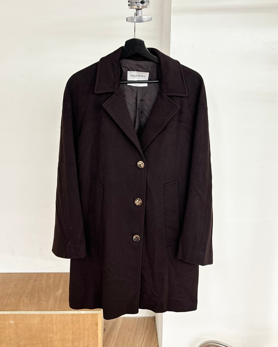 이브 생 로랑 브라운 싱글 브레스트 코트 상품이미지1