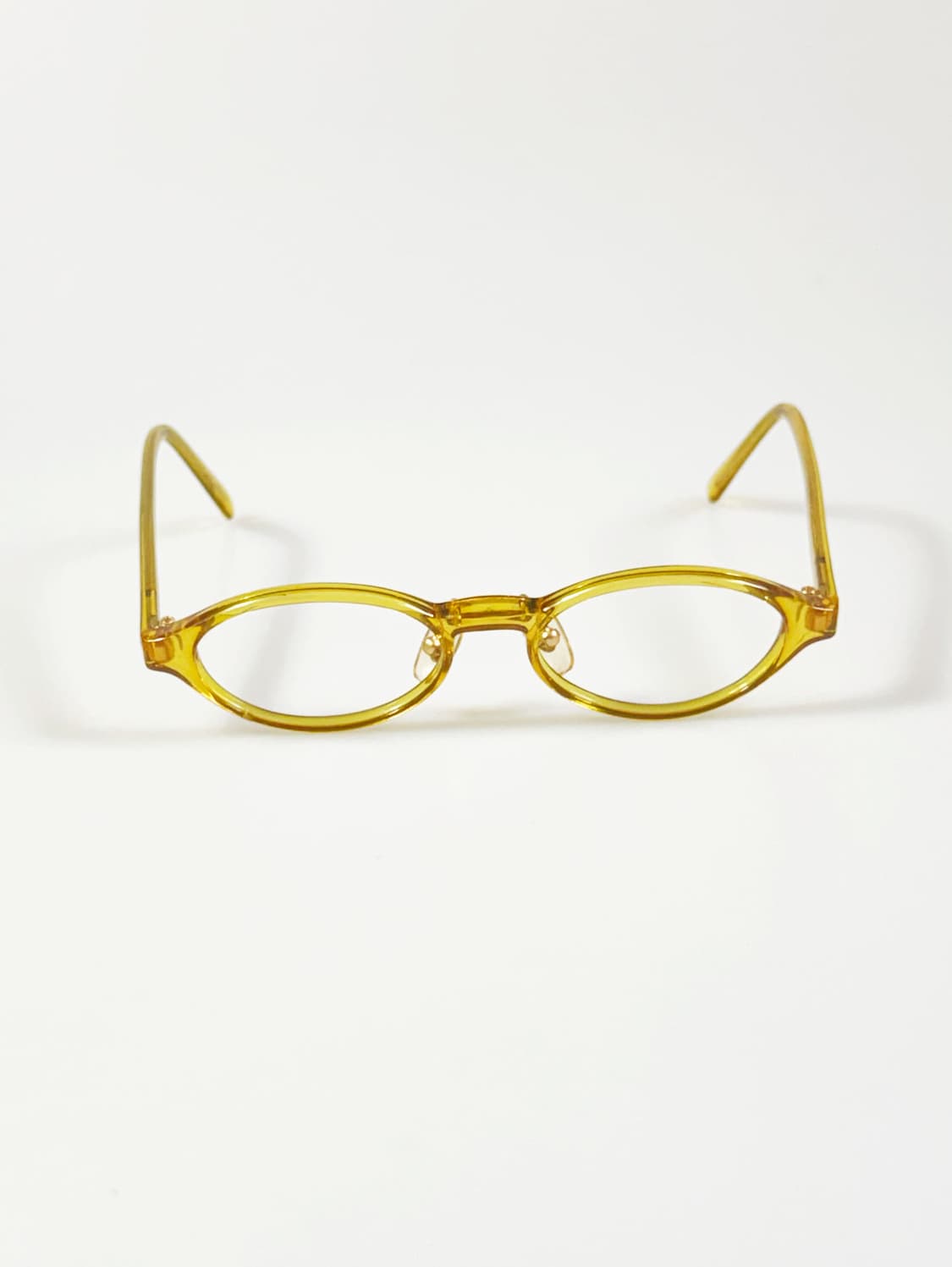 90s FREESIA 옐로우 오벌 반투명 뿔테 빈티지 안경 상품이미지2