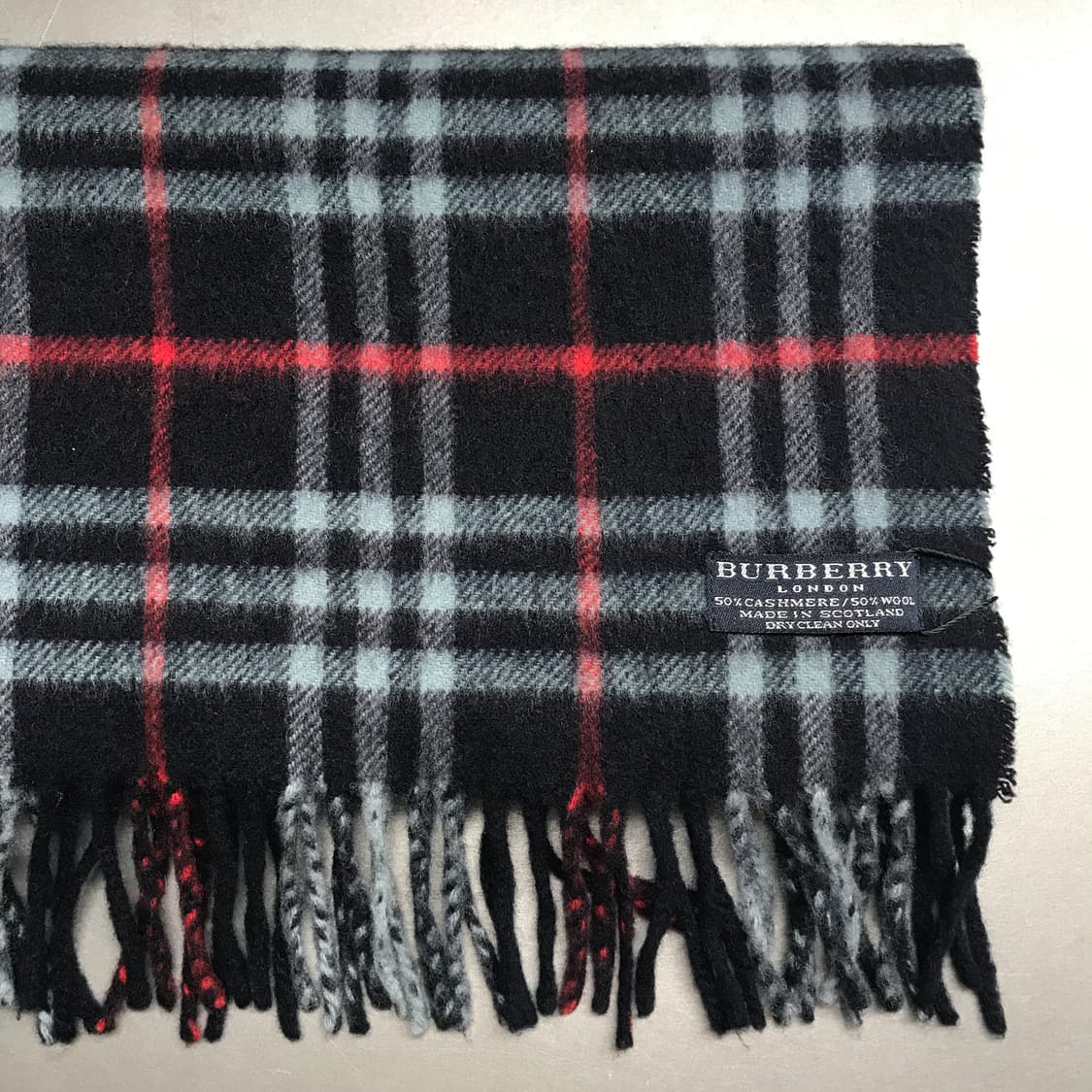 버버리 정품 캐시미어/울 머플러 네이비 상품이미지3