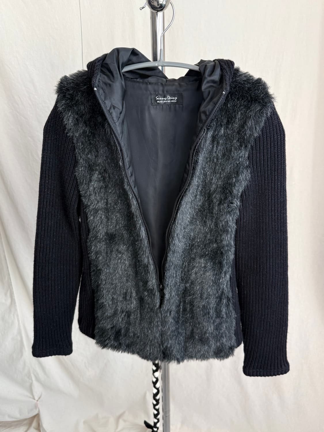 퍼 도킹 니트 후드집업 상품이미지6