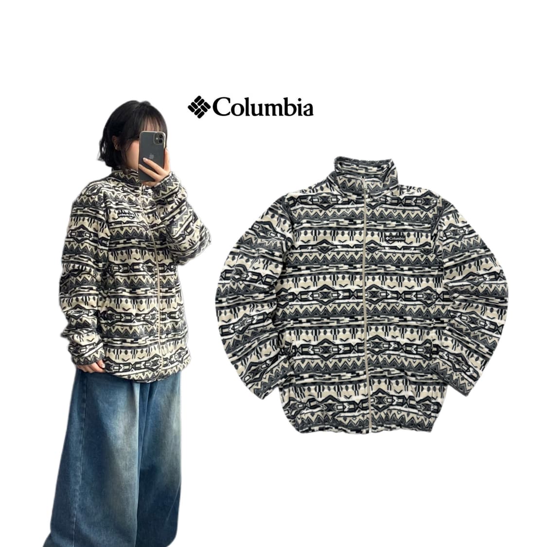 컬럼비아 에스닉 헬베시아 패턴 플리스 자켓 상품이미지1
