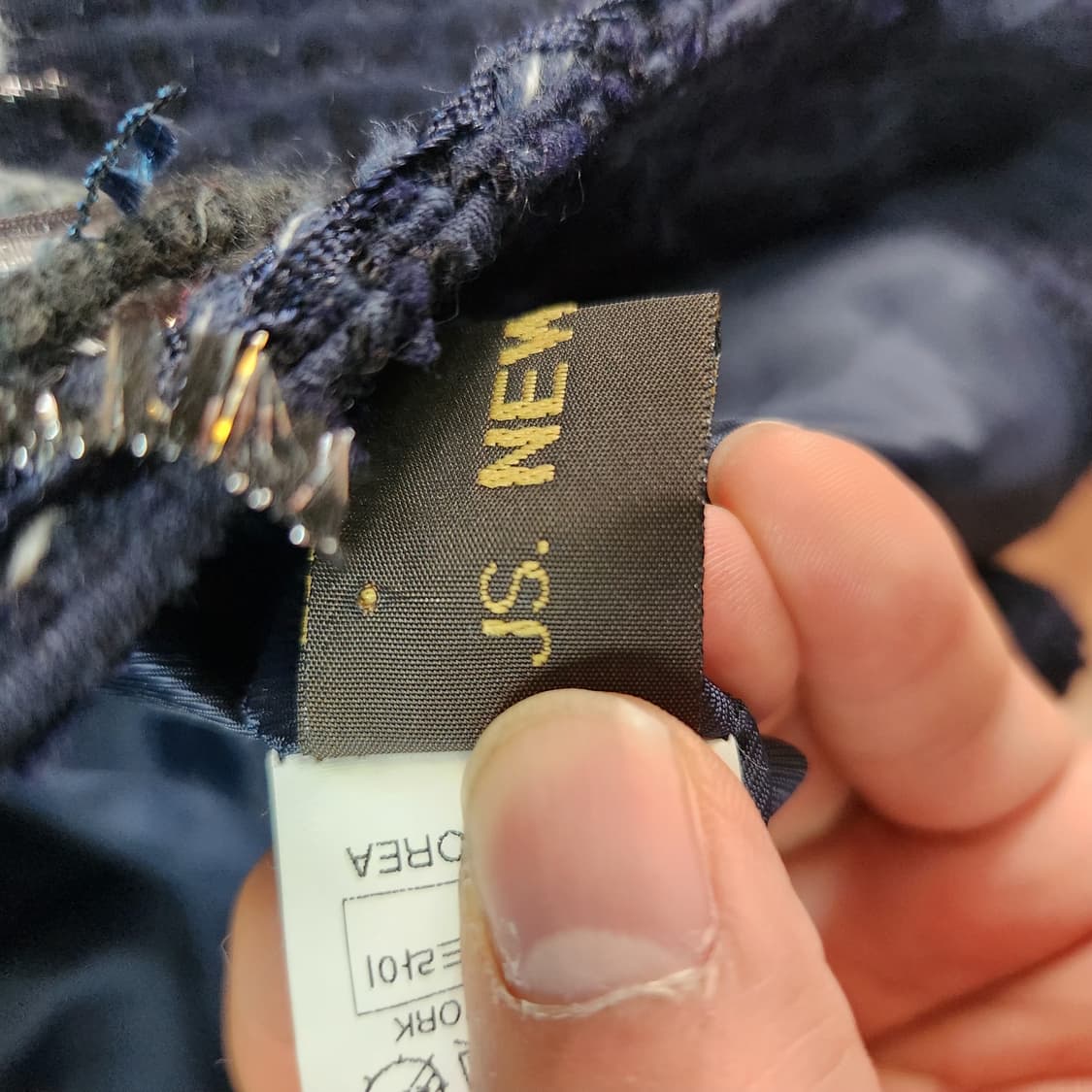 JS뉴욕 별단추 디테일 트위드 빈티지 오픈자켓 F(S~M) 상품이미지6