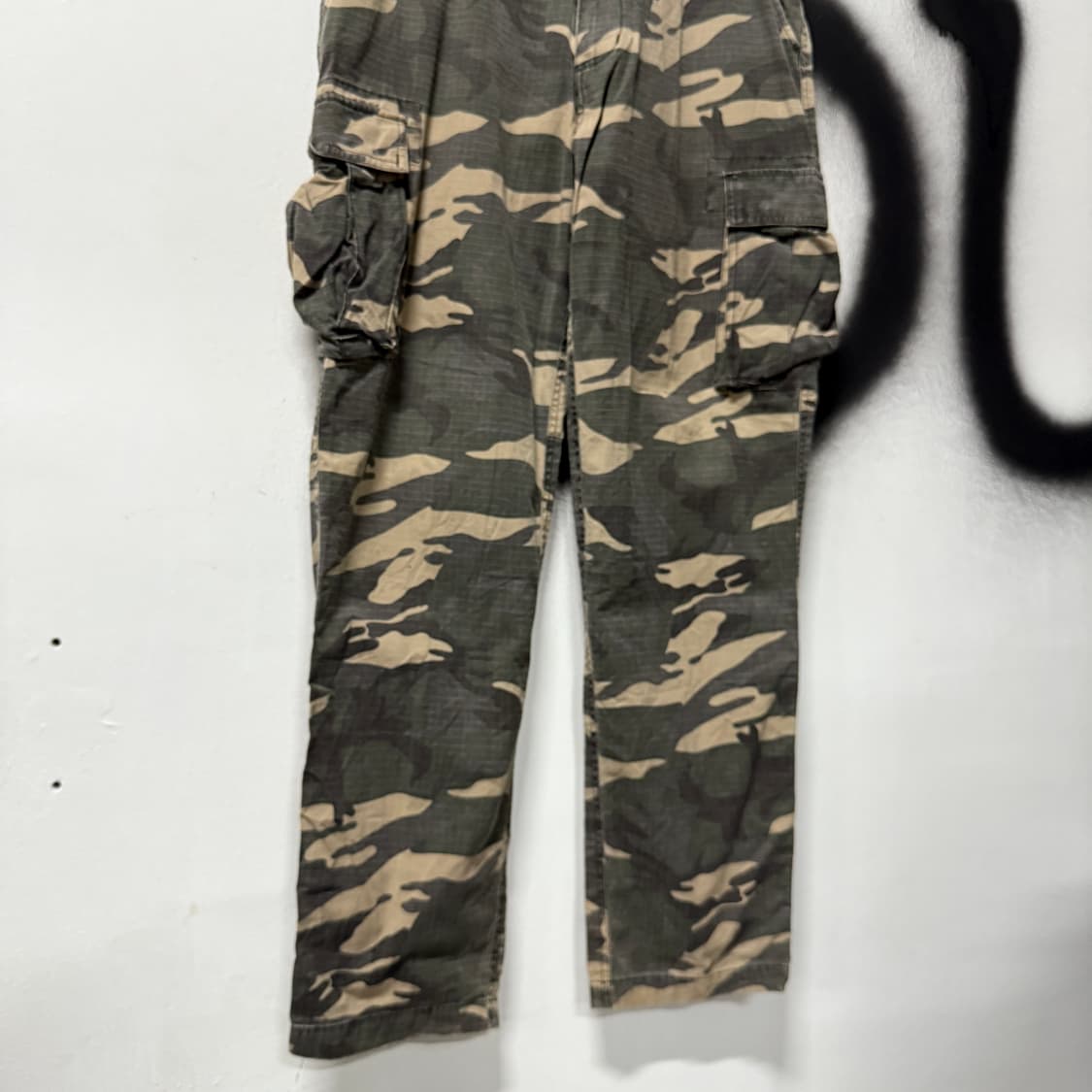 VTG 빈티지 빅사이즈 카모 플라주 멀티 포켓 립스탑 와이드 카고 팬츠 상품이미지4