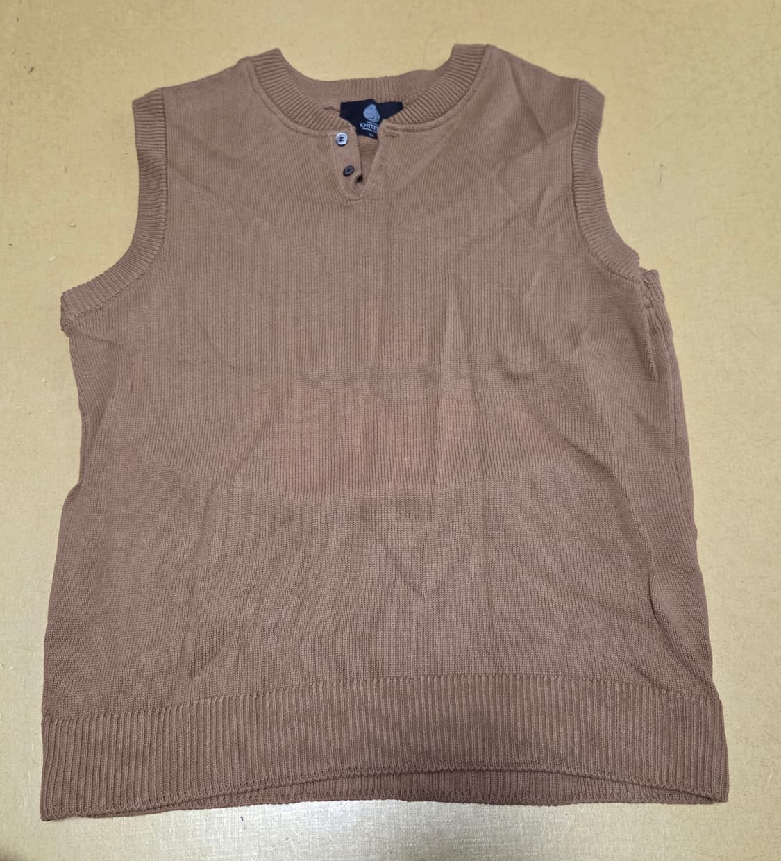 니티드 헨리넥 니트 조끼 XL 브라운 상품이미지1