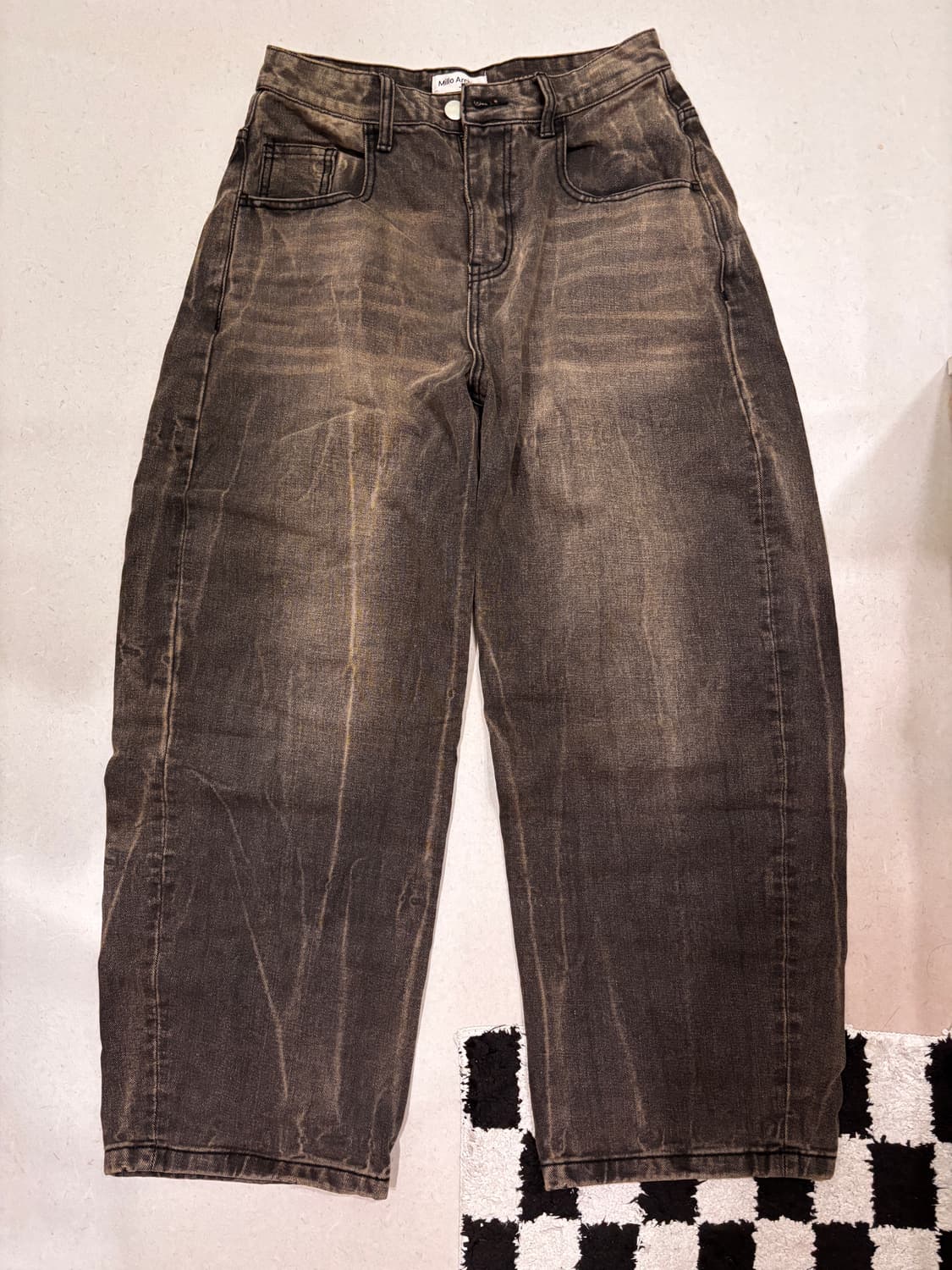 리플렉트 커브드팬츠 워시드 브라운 M 상품이미지2