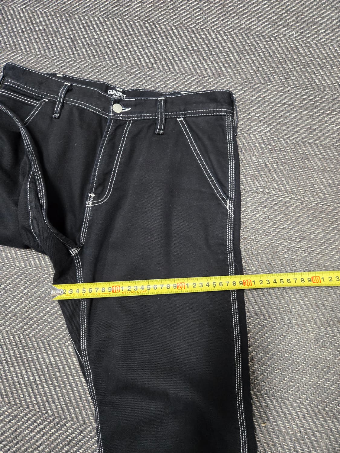 칼하트 심플 팬츠 블랙 스티치 워크 팬츠 상품이미지7