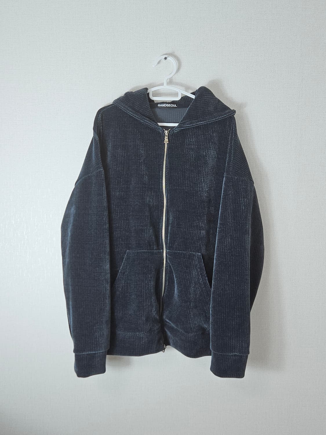 HANDSEOUL 벨루아 벨벳 골덴 후드집업 자켓 오버핏 헤비코튼 상품이미지6