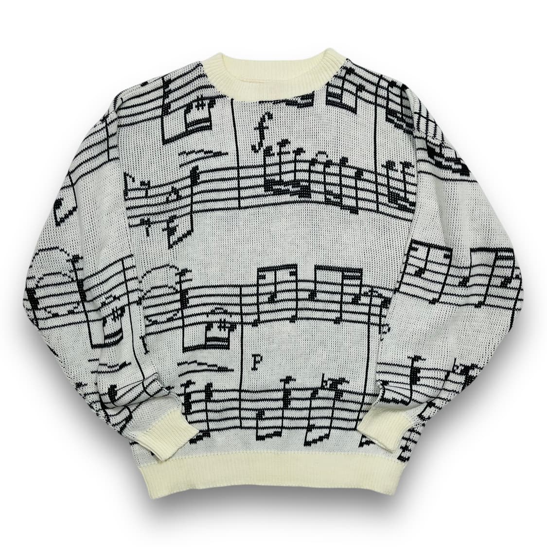 AIM 80s 음표 무늬 빈티지 스웨터 니트 상품이미지1