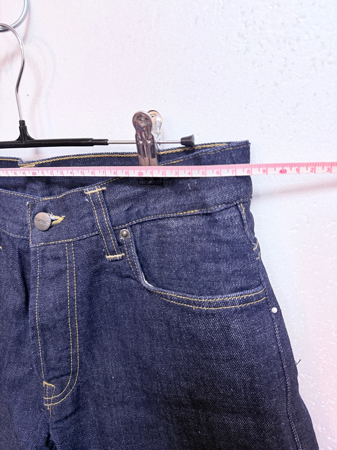 칼하트 WIP 데님 반바지 30 인치 생지 청반바지 남성 쇼츠 상품이미지7