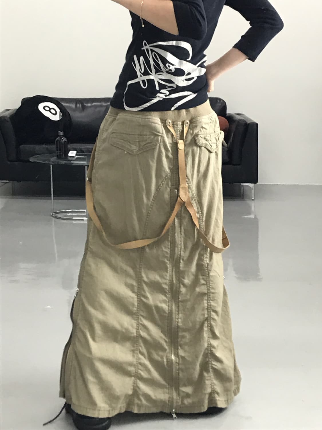 G.O.A Beige Detail Long Skirts 상품이미지2