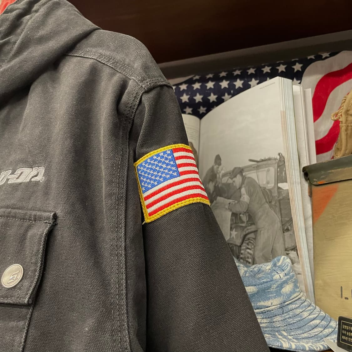 10s 스냅온 Snap-on 워시드 성조기 패치 액티브 레이싱 워크 자켓 상품이미지4