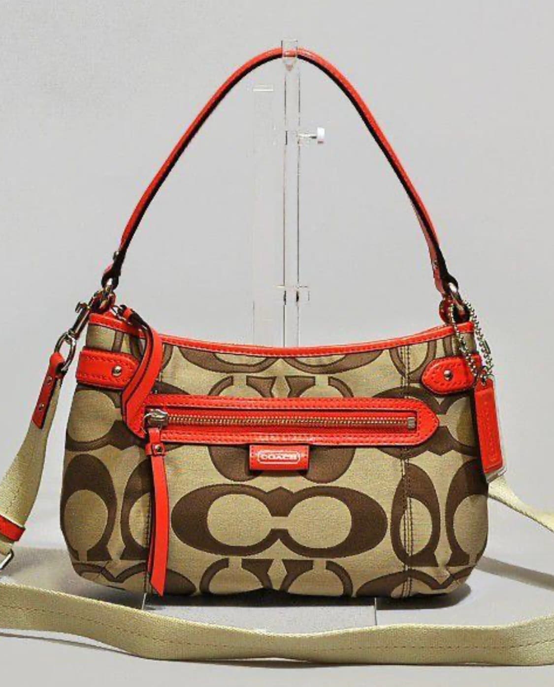 코치 시그니처 숄더백 오렌지 미사용품 상품이미지1