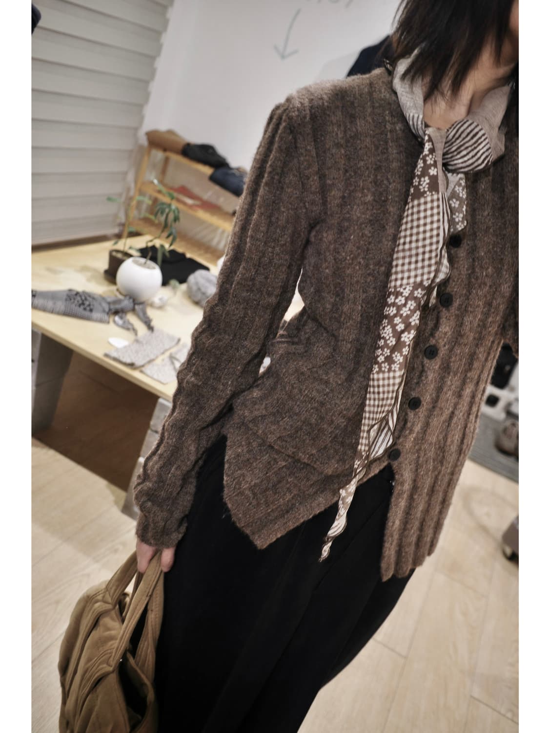 vintage brown cardigan 상품이미지3