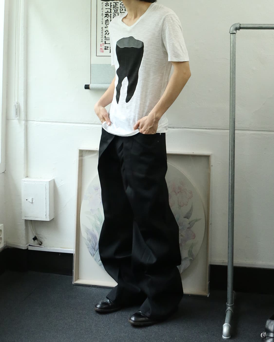 존 로렌스 설리반 블랙 데님 와이드 팬츠 상품이미지2