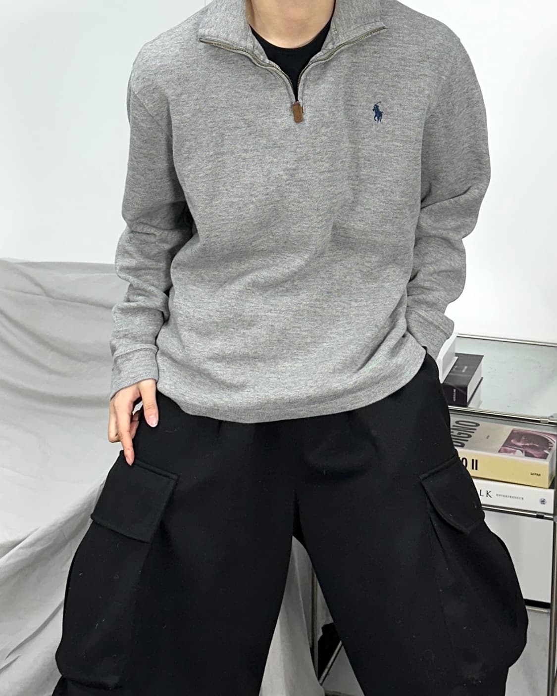 폴로 랄프로렌 그레이 하프집업 L 상품이미지2