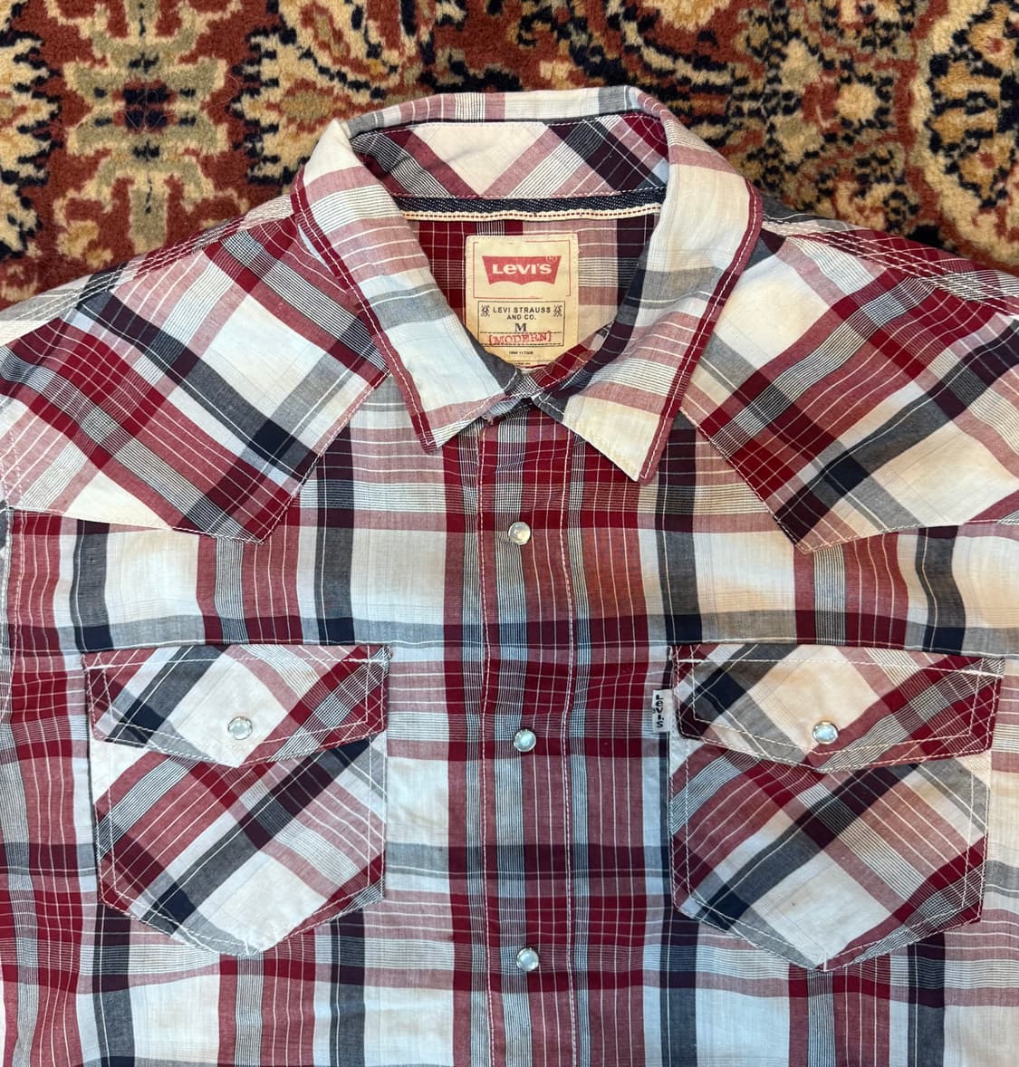 빈티지 리바이스 체크 플란넬 셔츠 M (609) 상품이미지3