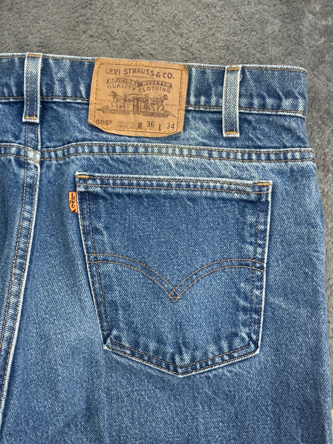 1996' 리바이스 505 데님 팬츠 36x34 상품이미지5