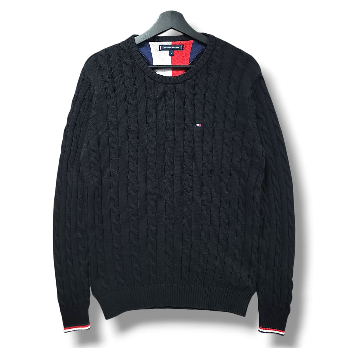 [XL] 타미힐피거 블랙 클래식 케이블 니트 상품이미지1
