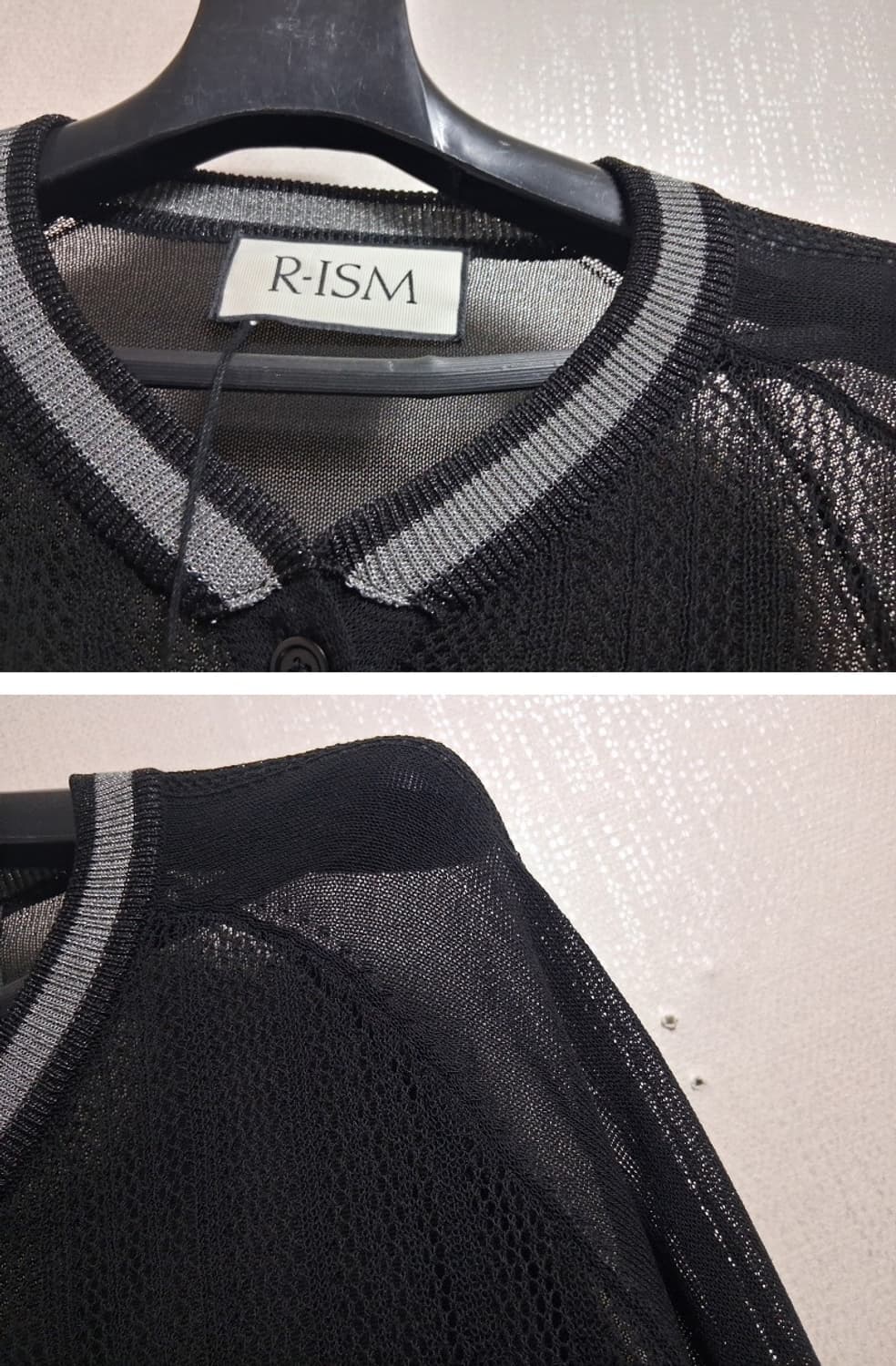 일본수입  R ism 여성 블랙 매쉬가디건 미착용새상품상태 66 하이품질 상품이미지4