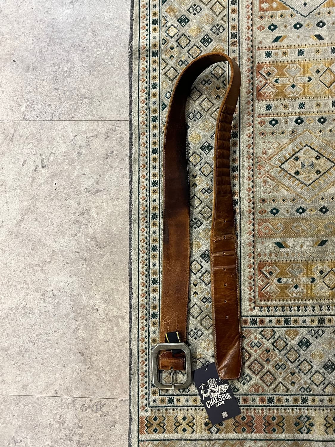 빈티지 가죽 벨트 브라운 #csz1961 상품이미지2