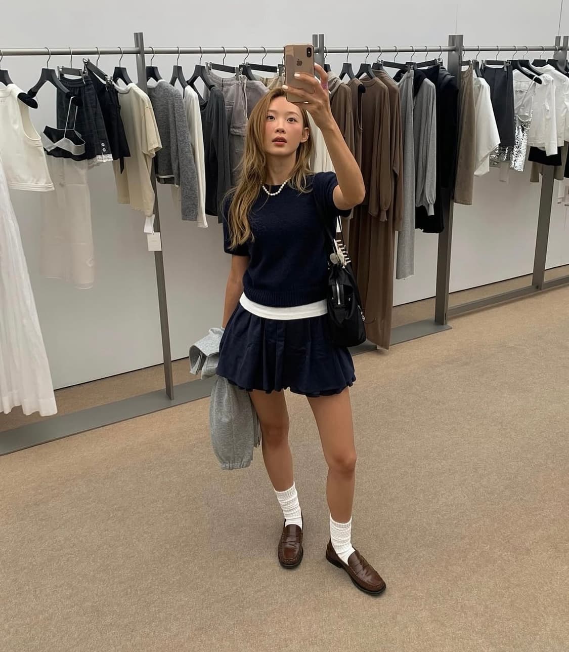 그로브 로손 니트 네이비 상품이미지3