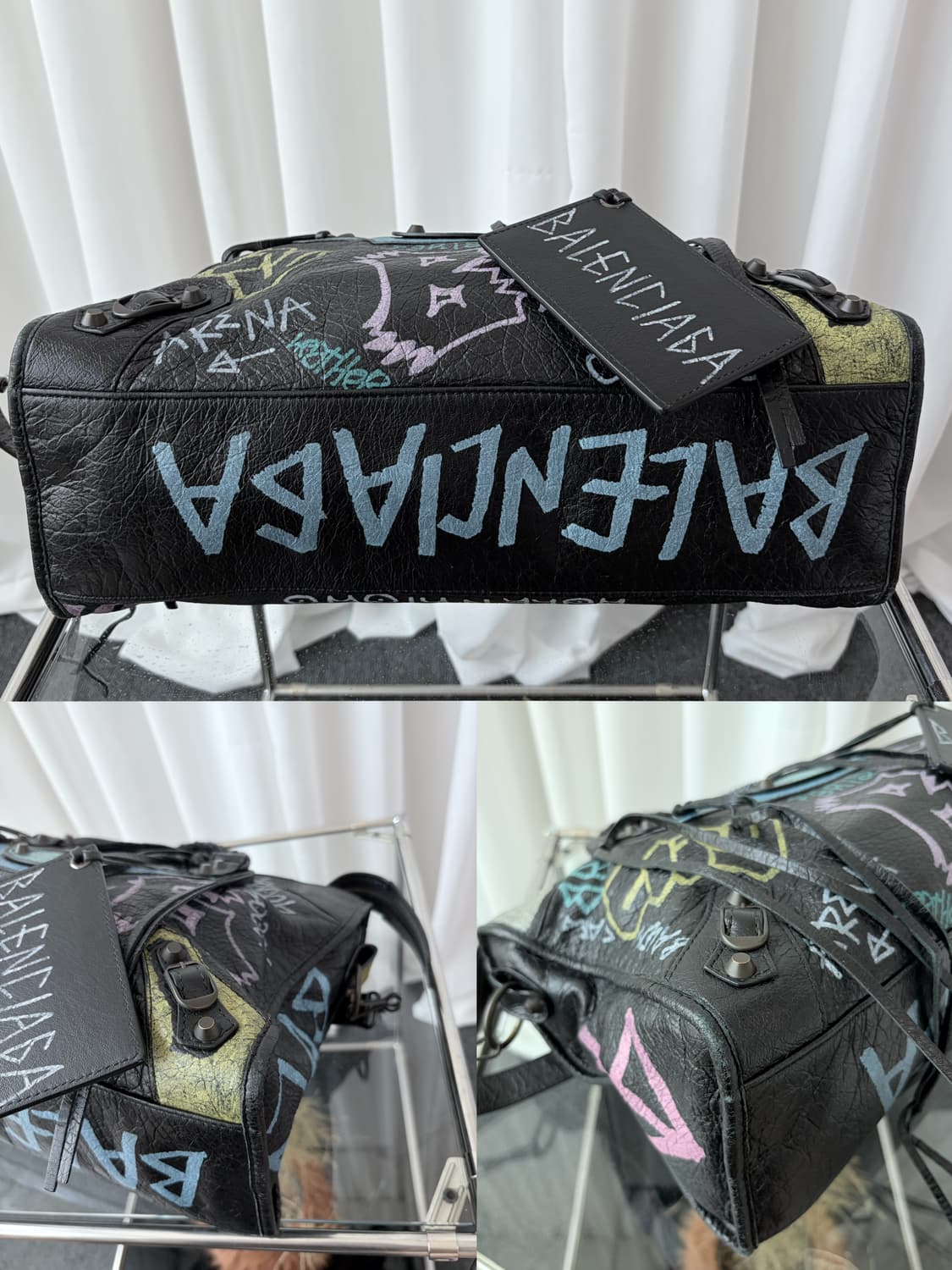 발렌시아가 그래피티 시티 모터백 블객 상품이미지9