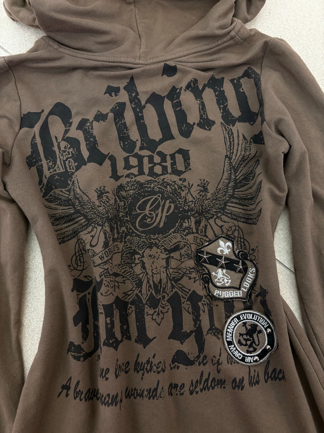 브라운 스터드 프린팅 투웨이 후드집업 상품이미지7