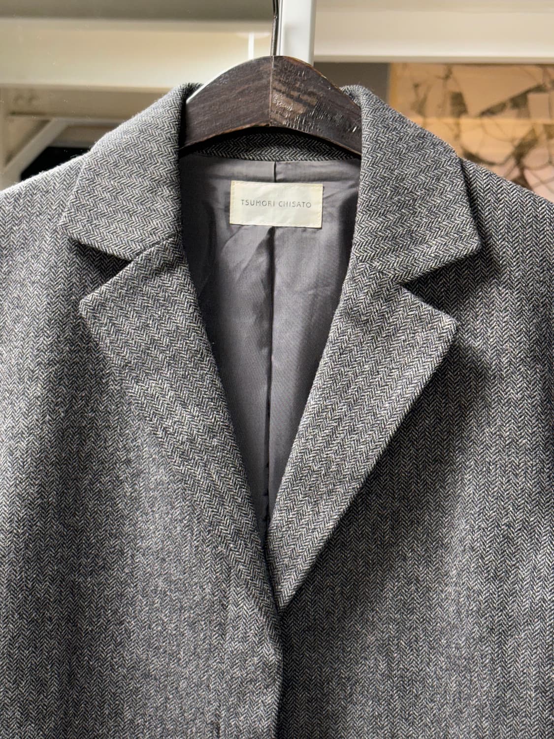 츠모리 치사토 레더 엘보패치 울자켓  상품이미지3