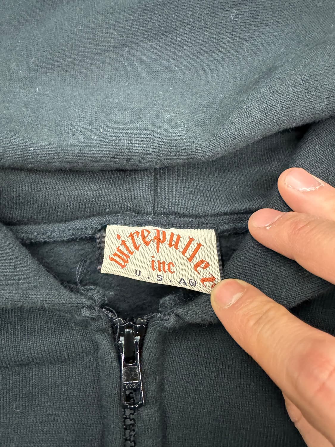 Vintage 레터링 프린팅 후드집업 상품이미지3