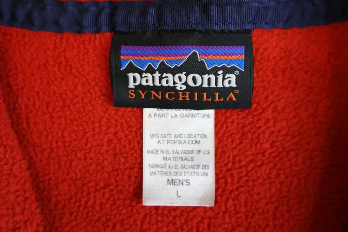 12FW 파타고니아 신칠라 스냅-T 플리스 레드 블루 트림 상품이미지4