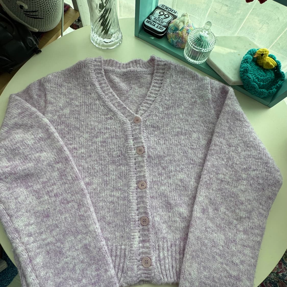 라벤더 색감 예쁜 니트 가디건 상품이미지3
