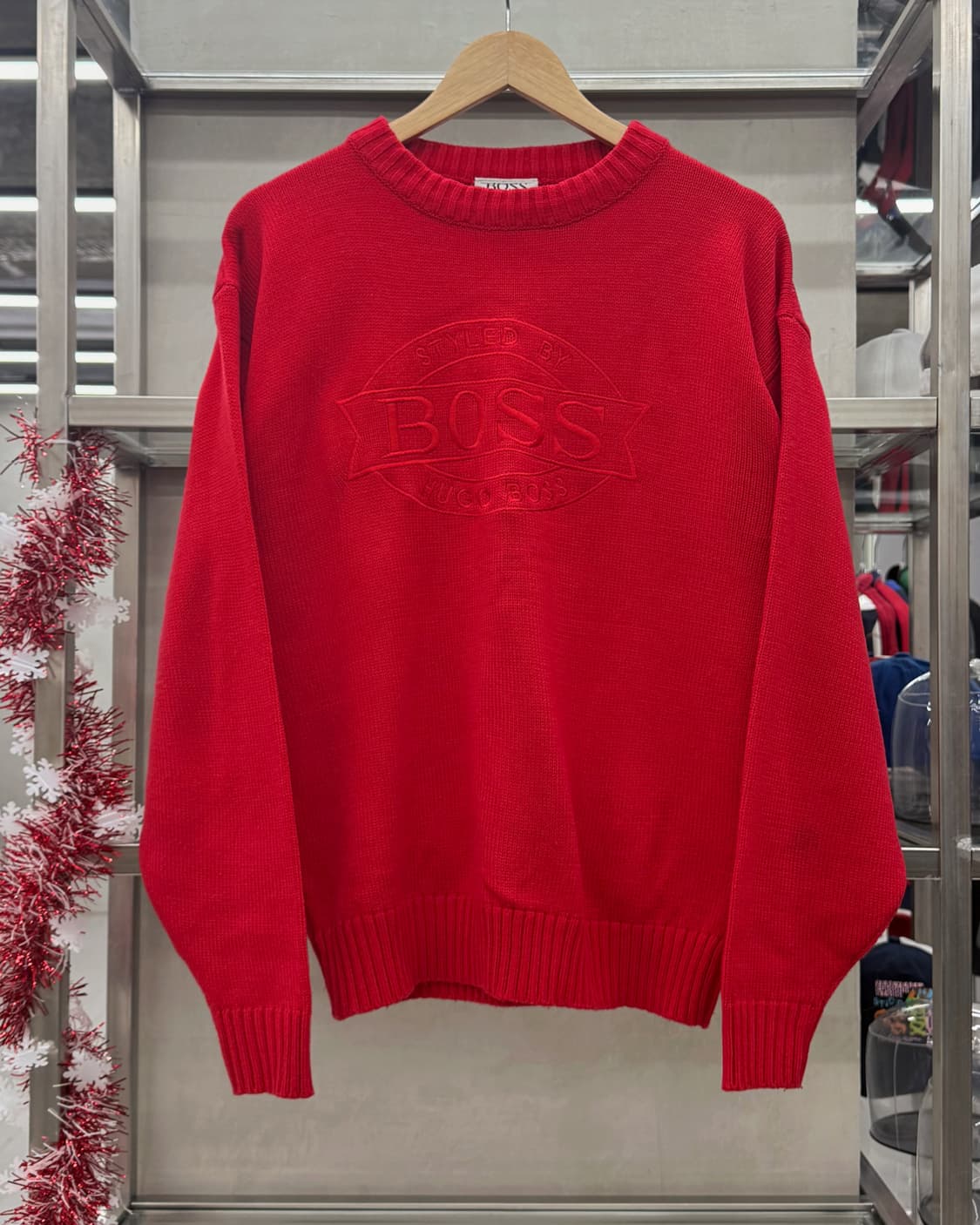 HUGO BOSS 90s 자수 그래픽 코튼 니트 상품이미지1