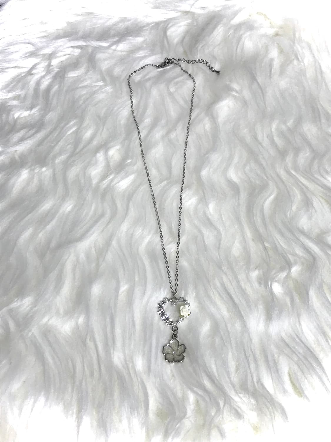 모리걸 하트 꽃 써지컬스틸 체인 목걸이 상품이미지1